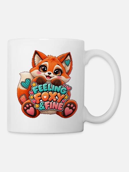 Feeling Foxy & Fine Patchwork Fox - Tasse - Weiß