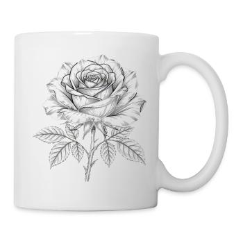 Weiße Rose Blüte Blume Geschenk Geburtstag  - Tasse - Weiß - Rechts