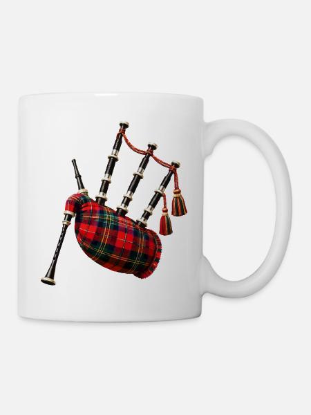 Keltischer Dudelsacktartan - Tasse - Weiß