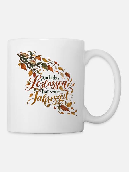 Loslassen im Herbst - Tasse - Weiß