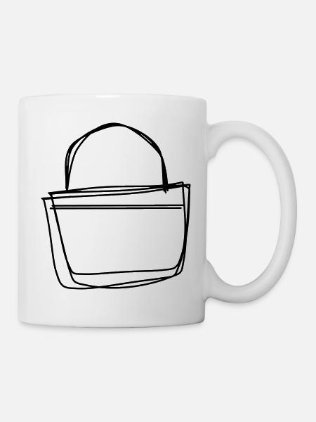 Osterkorb handgezeichnet - Tasse - Weiß