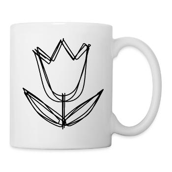 Krokus handgezeichnet - Tasse - Weiß - Rechts