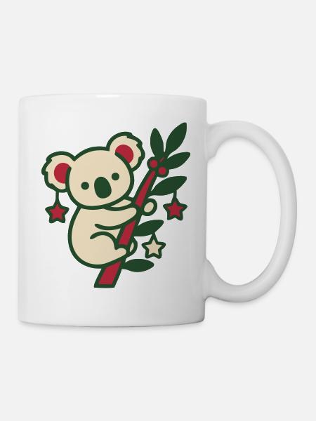 Koala Weihnachten Clipart - Tasse - Weiß