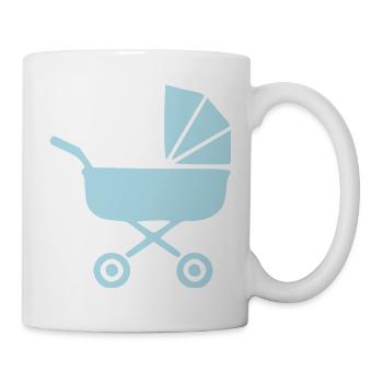 Blauer Kinderwagen Baby Geburt Geschenk  - Tasse - Weiß - Rechts