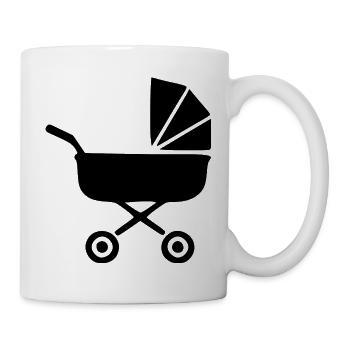 Schwarzer Kinderwagen Baby Geburt Geschenk  - Tasse - Weiß - Rechts