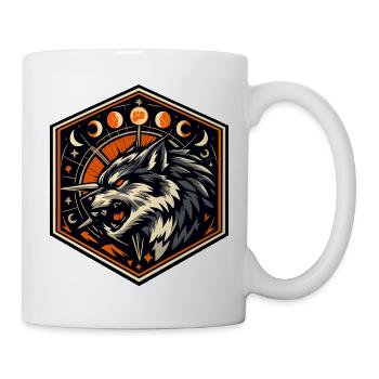 Mondwolf Emblem - Tasse - Weiß - Rechts