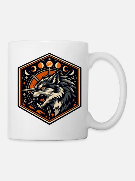 Mondwolf Emblem - Tasse - Weiß