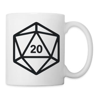 D20 Wuerfel Rollenspiel Grafik - Tasse - Weiß - Rechts
