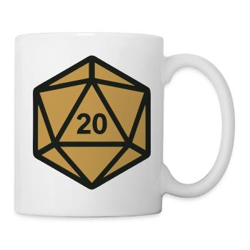 D20 Wuerfel Rollenspiel Icon - Tasse - Weiß - Rechts