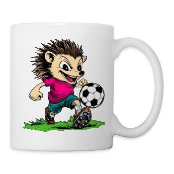 Fussball Igel - Tasse - Weiß - Rechts