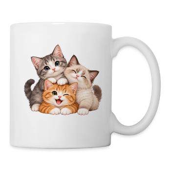 Kätzchen Trio Kuschelfreude - Tasse - Weiß - Rechts
