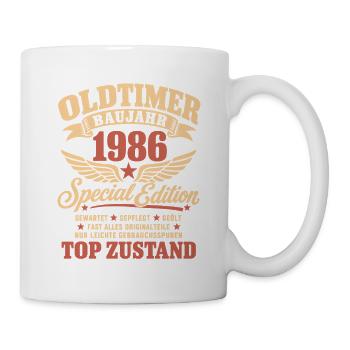 40. Geburtstag Mann Frau 40 Jahre Deko 1986 - Tasse - Weiß - Rechts