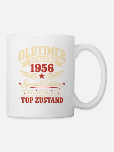 70. Geburtstag Mann Frau 70 Jahre Deko 1956 - Tasse - Weiß