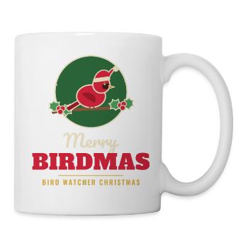 Fröhliche Vogel Kardinal Weihnachtshut Weihnachtsvogel - Tasse - Weiß - Rechts