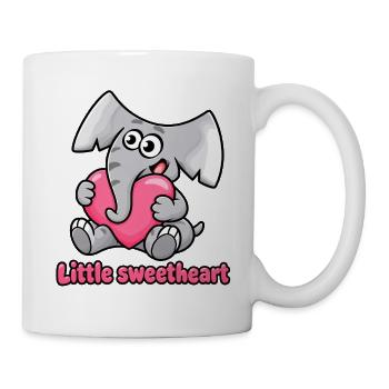 Süßer Elefant Charlie mit Herz - Tasse - Weiß - Rechts
