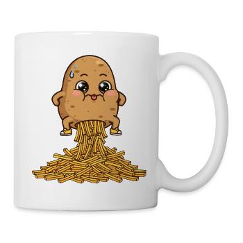 Kartoffeln, Pommes, Pommes Humor - Tasse - Weiß - Rechts