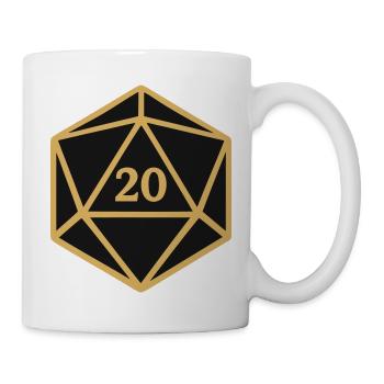 D20 Wuerfel Rollenspiel Icon - Tasse - Weiß - Rechts