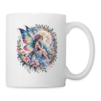 Mond, Fee, Feenfigur - Tasse - Weiß - Rechts