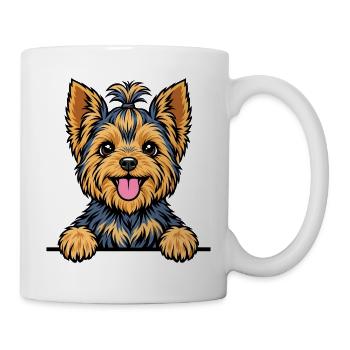 Yorkshire Terrier - Tasse - Weiß - Rechts