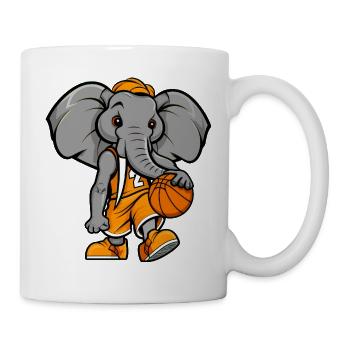 Basketball Elefant - Tasse - Weiß - Rechts