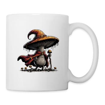 Pilz Zauberer mit Umhang - Tasse - Weiß - Rechts