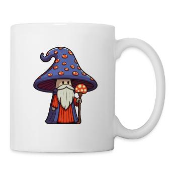 Süßer Pilz Zauberer mit Bart - Tasse - Weiß - Rechts