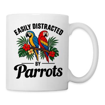 Lustiger Ara, Papageienliebhaber, Vogel, Mama, tropischer Vogel - Tasse - Weiß - Rechts