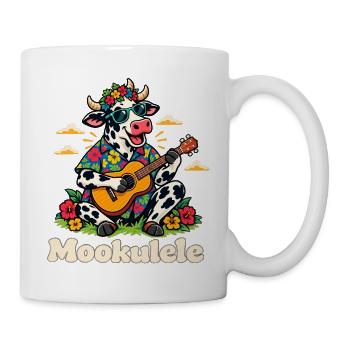 Mookulele lustige Kuh spielt Ukulele-Musiker - Tasse - Weiß - Rechts