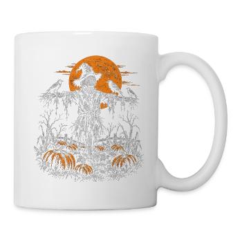 Die Vogelscheuche im Kürbisfeld - Tasse - Weiß - Rechts