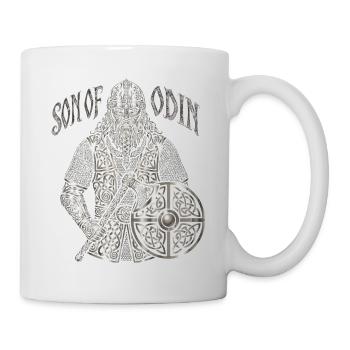 Son of Odin, Viking Krieger Knotenmuster Walhalla - Tasse - Weiß - Rechts