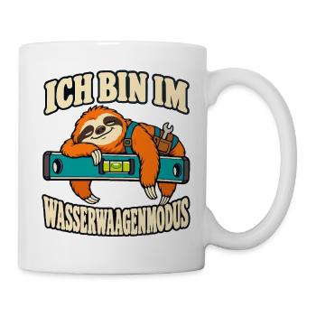 Ich bin im Wasserwaagenmodus – Faultier Heimwerker - Tasse - Weiß - Rechts