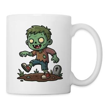 Grüner Zombie - Tasse - Weiß - Rechts
