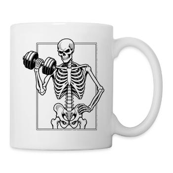 Skelett beim Hanteltraining - Tasse - Weiß - Rechts