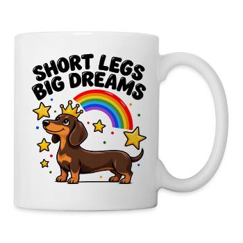 Dackel Wursthund Doxie Wiener Hund Mama Papa Kunst - Tasse - Weiß - Rechts
