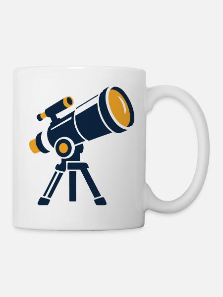 Sternwarte Teleskop Grafik - Tasse - Weiß