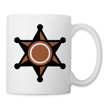 Sheriff Stern Abzeichen Icon - Tasse - Weiß - Rechts