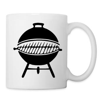 Grill Kugelgrill Grillmeister Schürze Geschenk - Tasse - Weiß - Rechts