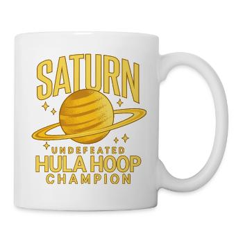 Saturn als Hula-Hoop-Champion - Tasse - Weiß - Rechts