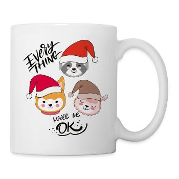 Weihnachtstrio mit Hüten - Tasse - Weiß - Rechts