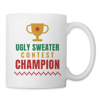 Ugly Sweater Contest Champion – Christmas - Tasse - Weiß - Rechts