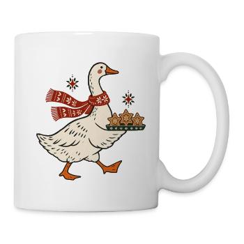 Weihnachtsgans Plätzchen Backen Weihnachtsbäckerei - Tasse - Weiß - Rechts