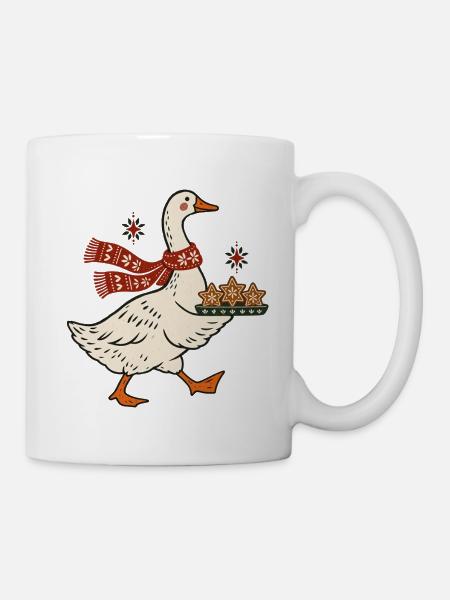Weihnachtsgans Plätzchen Backen Weihnachtsbäckerei - Tasse - Weiß