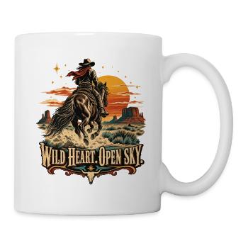 RobVibe Westernreiter unter weitem Himmel - Tasse - Weiß - Rechts