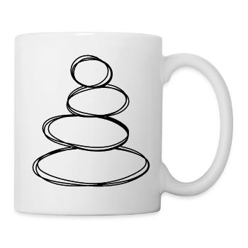 Steinmännchen handgezeichnet - Tasse - Weiß - Rechts