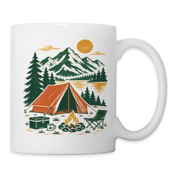 Bergcamping Abendstimmung - Tasse - Weiß - Rechts