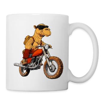 Kamele Motorradfahrer / Motorrad Dromedar - Tasse - Weiß - Rechts