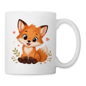 Süßer Kawaii Fuchs - Tasse - Weiß - Rechts