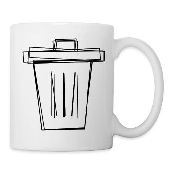 Papierkorb handgezeichnet - Tasse - Weiß - Rechts
