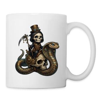 Skelett-Dampffahrer - Tasse - Weiß - Rechts