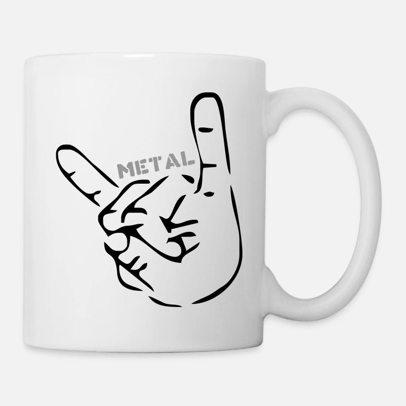 Heavy Metal Pommesgabel - Tasse - Weiß